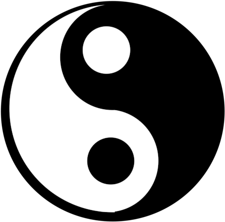 Yin And Yang Black And White Computer Font Logo Brand Clipart (530x750), Png Download