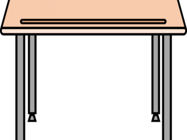 Desk Clipart Drawing School - Png Download (640x480), Png Download