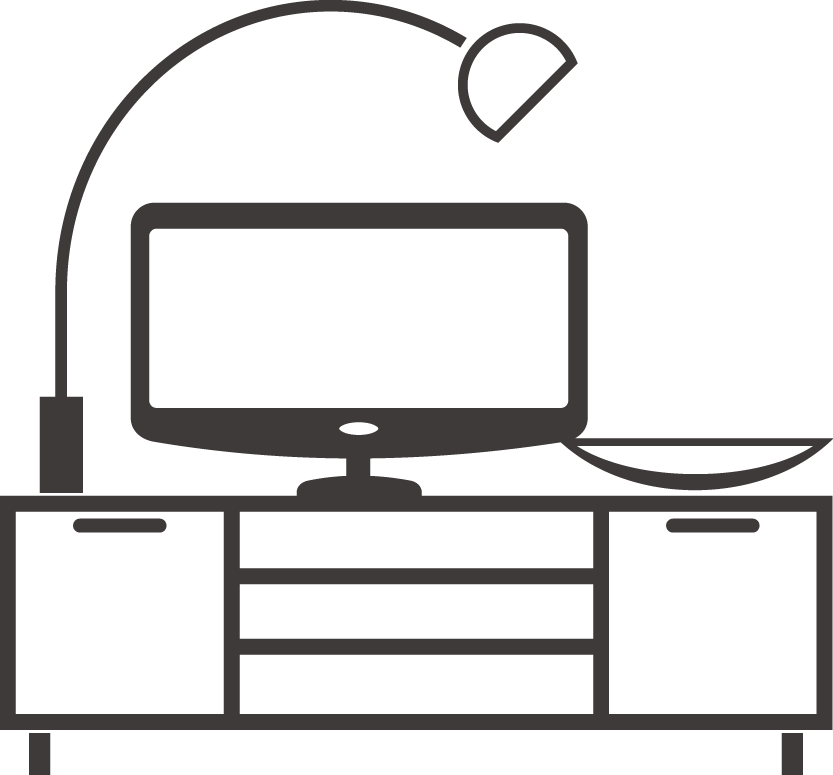 Free Online Tv Desk Lamp Home Vector For Design Sticker Clipart (833x775), Png Download