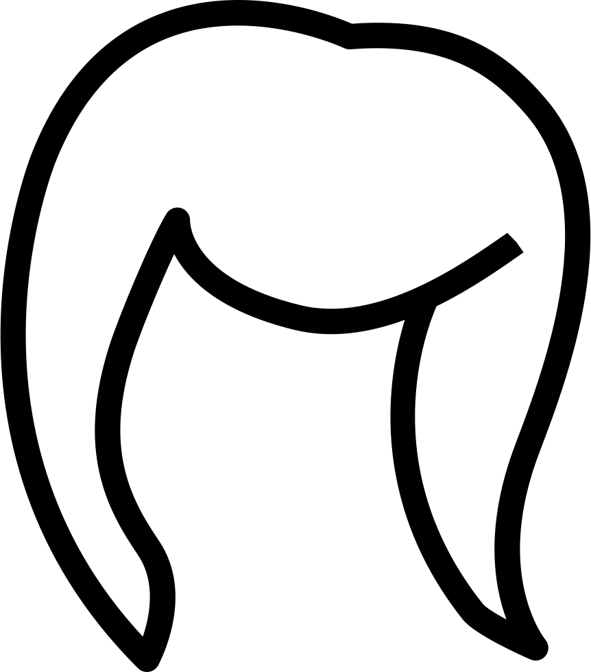 Dark Hair Clipart Hair Outline - Png Download (862x980), Png Download
