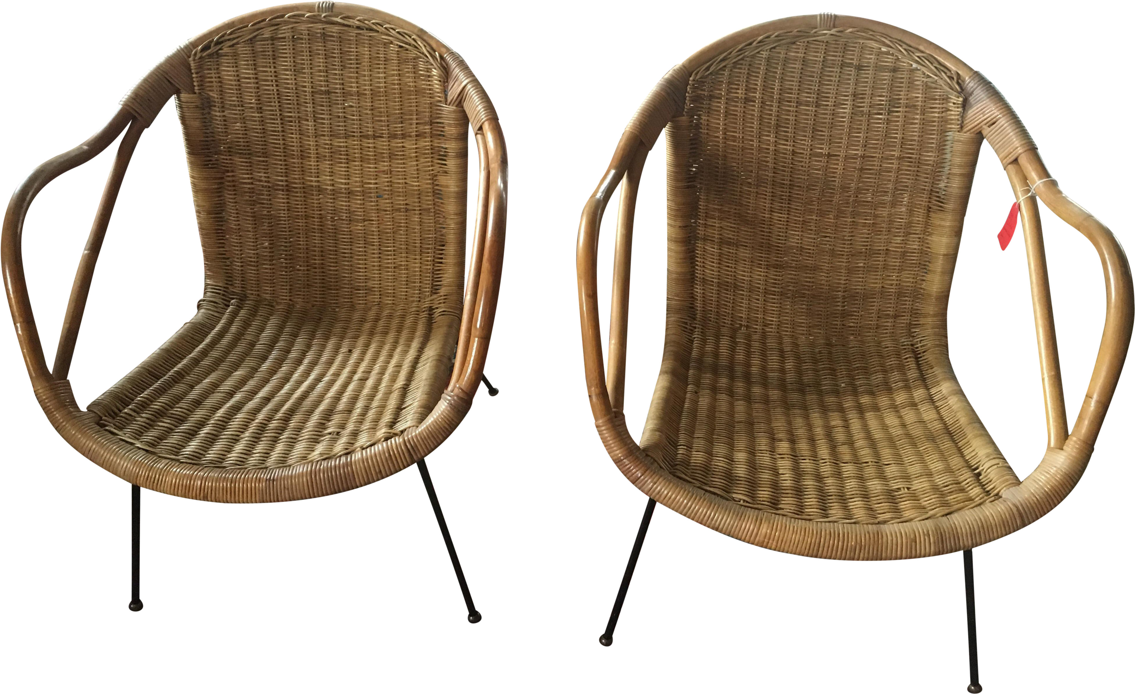 Calif Asia Rattan And Bamboo Chairs A Pair Chairish Clipart (4316x2639), Png Download