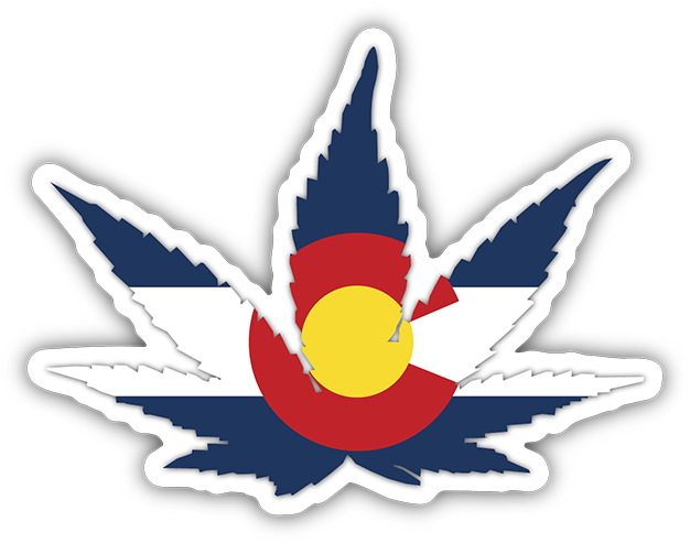 Colorado Cannabis Flag Sticker Clipart (720x720), Png Download