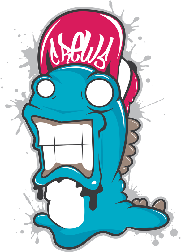 Vector Monster Street Art Clipart (600x823), Png Download