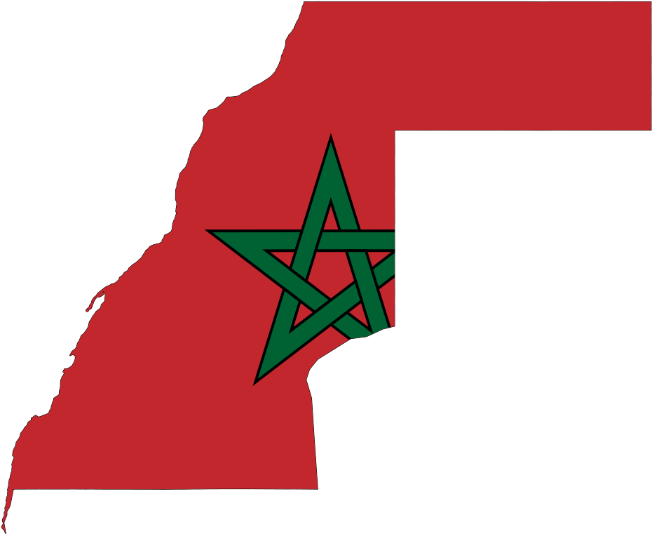 Flag Morocco Map Of Western Sahara Clipart (937x768), Png Download