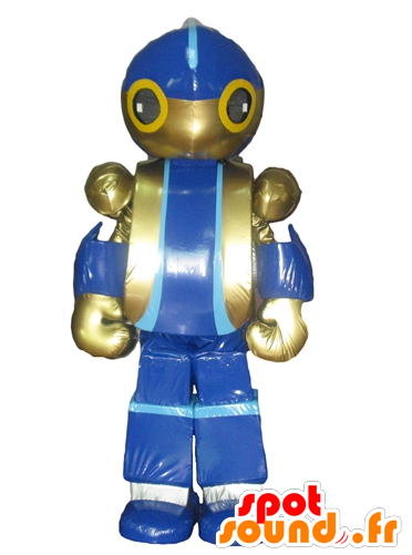 Robot Mascot, Blue And Golden Toy Giant Clipart (600x600), Png Download