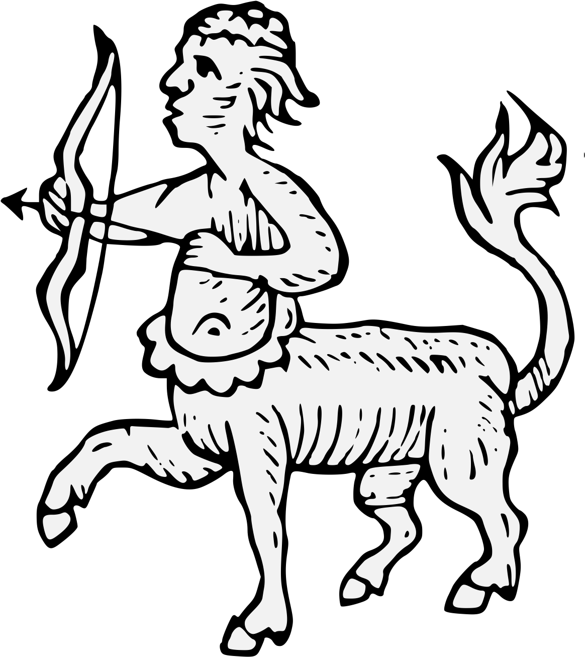 Centaur Passant Clipart (1181x1331), Png Download