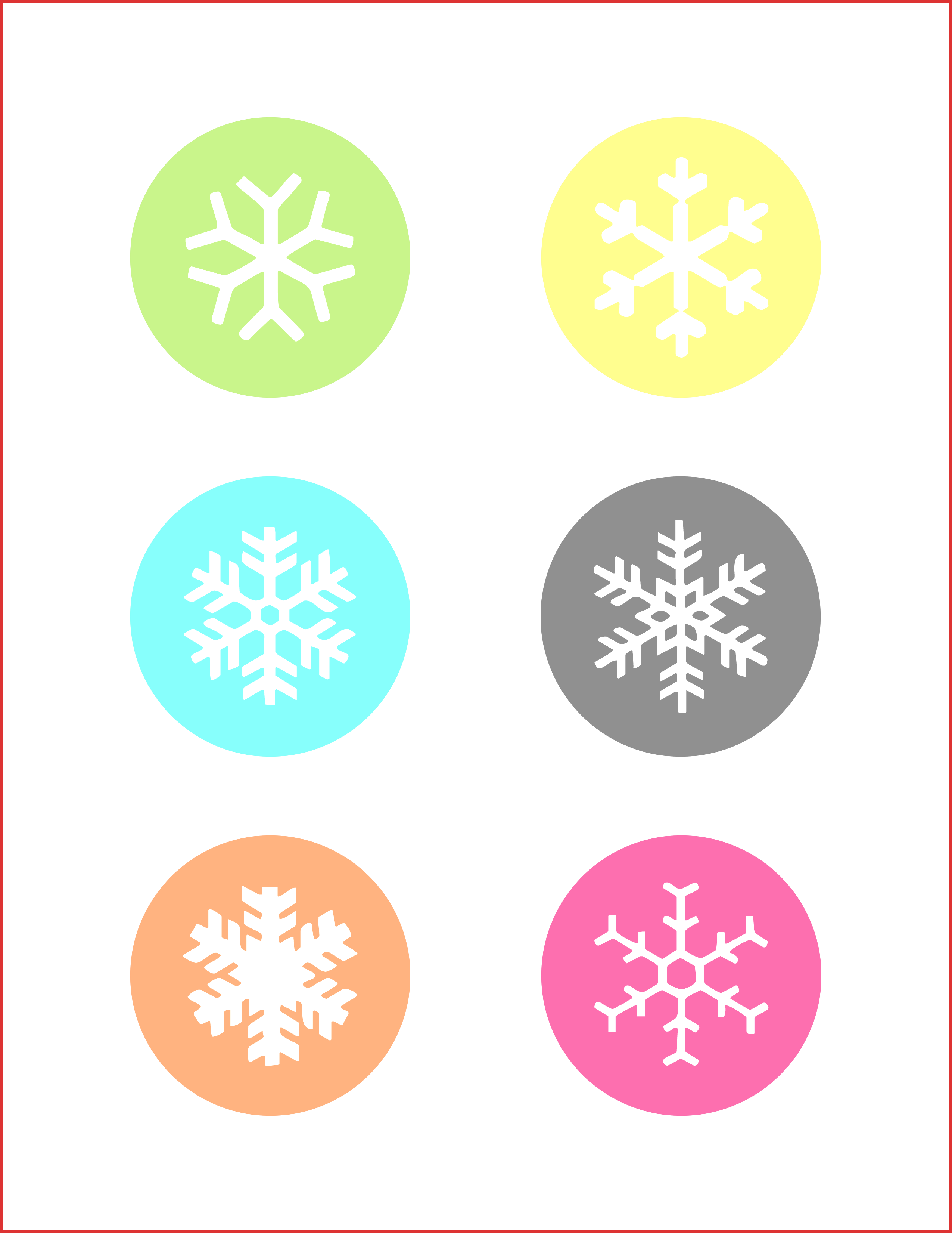 Free Printable Snowflake T Tags Clipart (2550x3300), Png Download