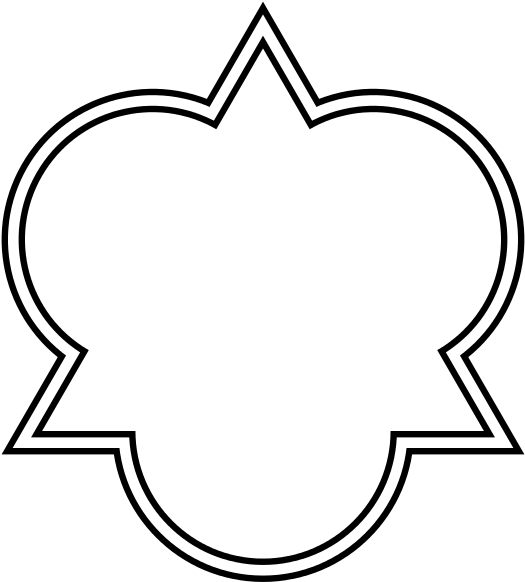 Trefoil Architectural Equilateral Triangle Outlined Clipart (544x600), Png Download