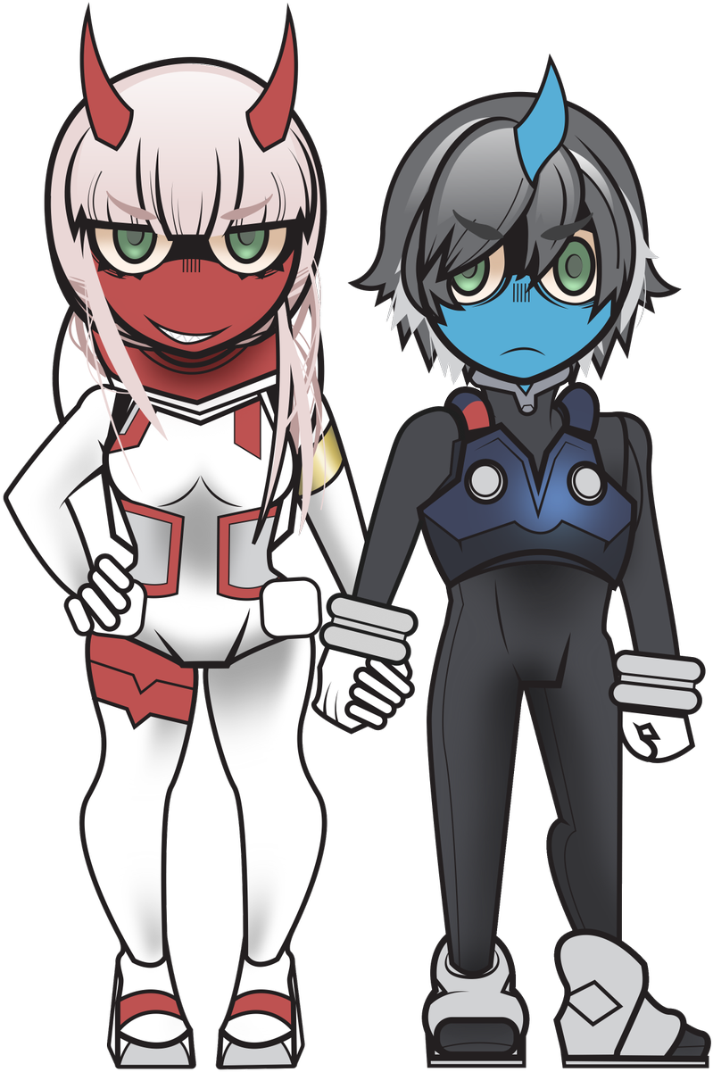 Red Oni Blue Oni Clipart (812x1200), Png Download