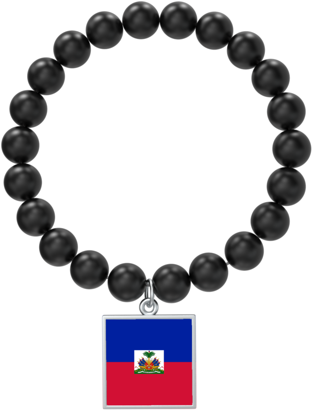 Black Haitian Flag Bracelet Clipart (611x801), Png Download