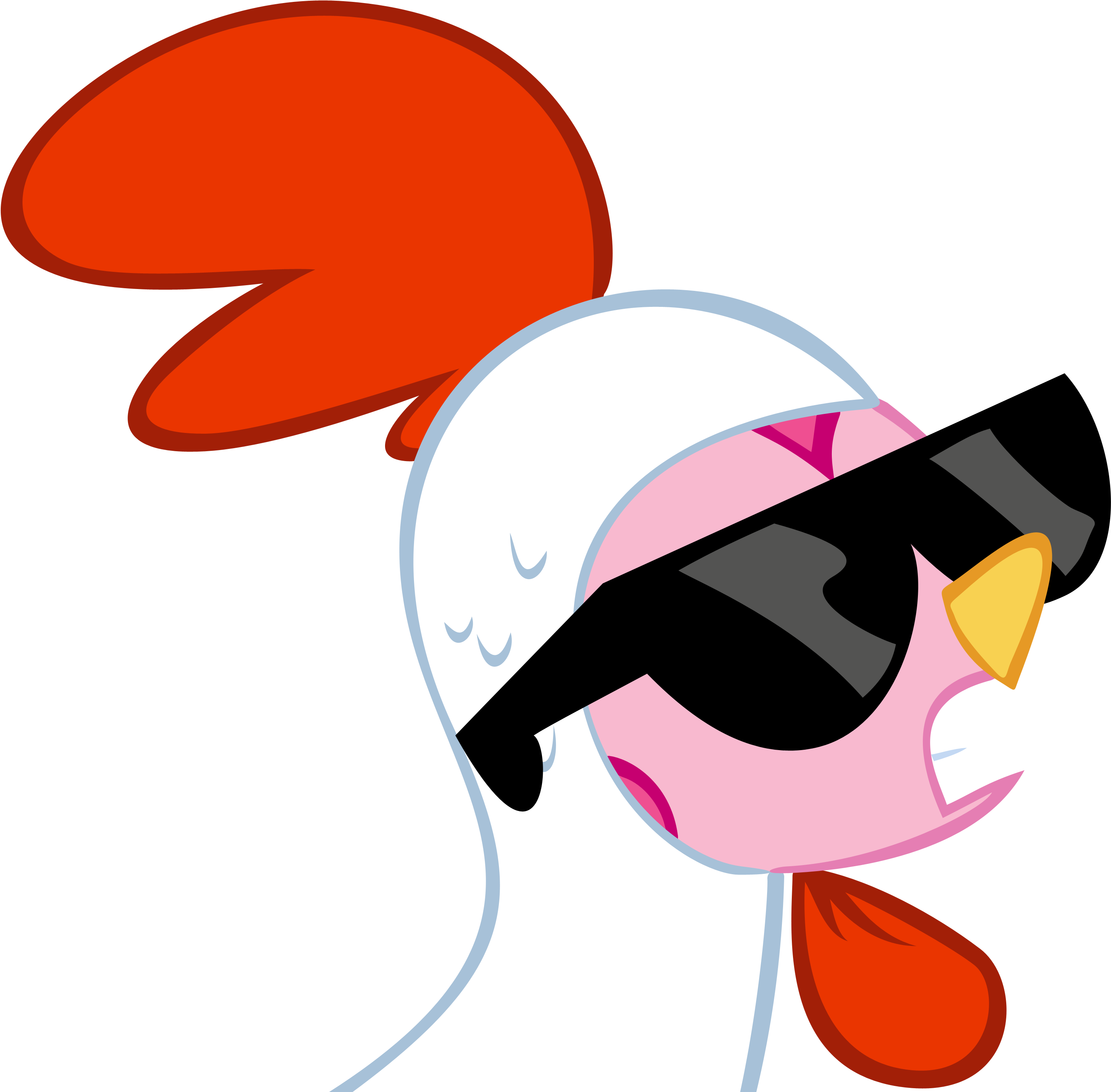 Cartoon Chicken With Glasses Clipart (3337x3000), Png Download
