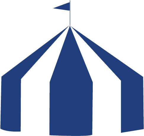 Circus Top Icon White And Blue Transparent Clipart (508x674), Png Download