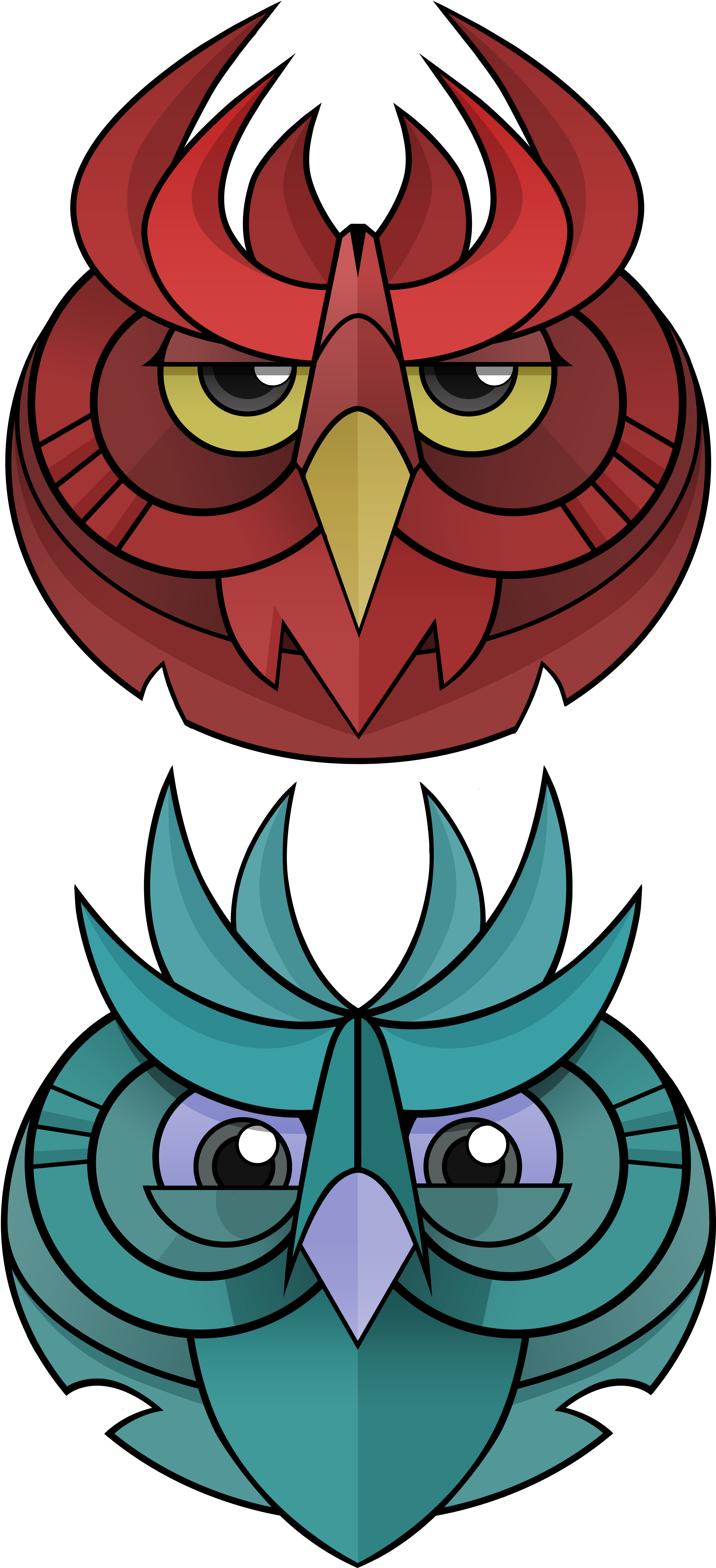 Owl Themed, Color Inverted Logo Designs Clipart (3300x7238), Png Download