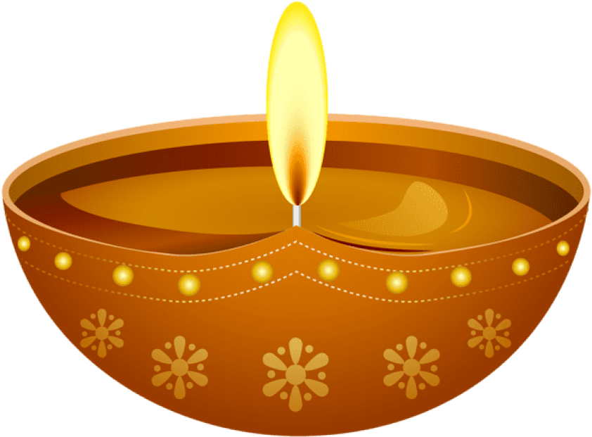 Download Diwali Candle Transparent Clipart Png Photo (850x635), Png Download