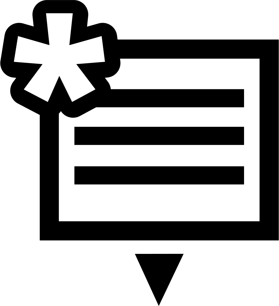 Download File Symbol With An Asterisk Comments Clipart (894x980), Png Download