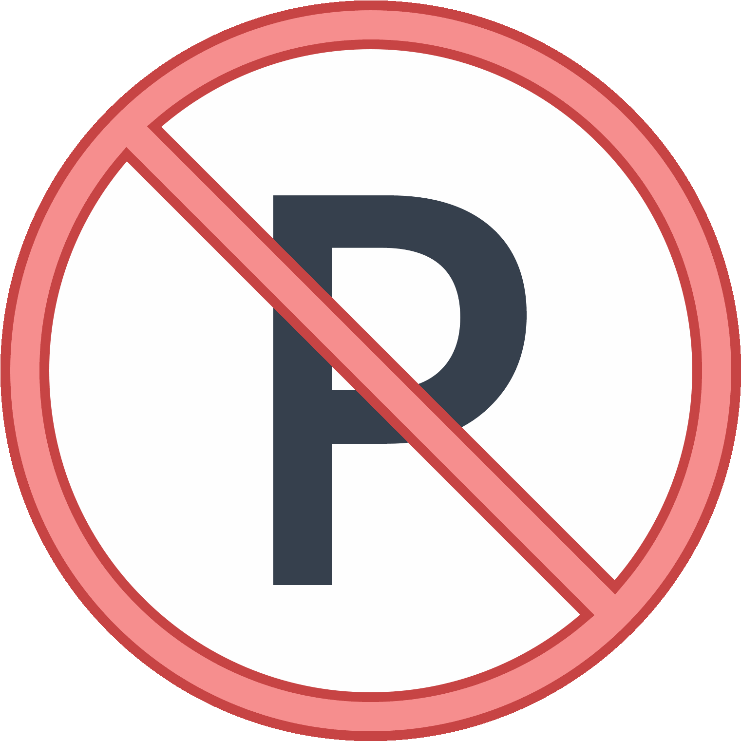 No Parking Icon Clipart (1600x1600), Png Download