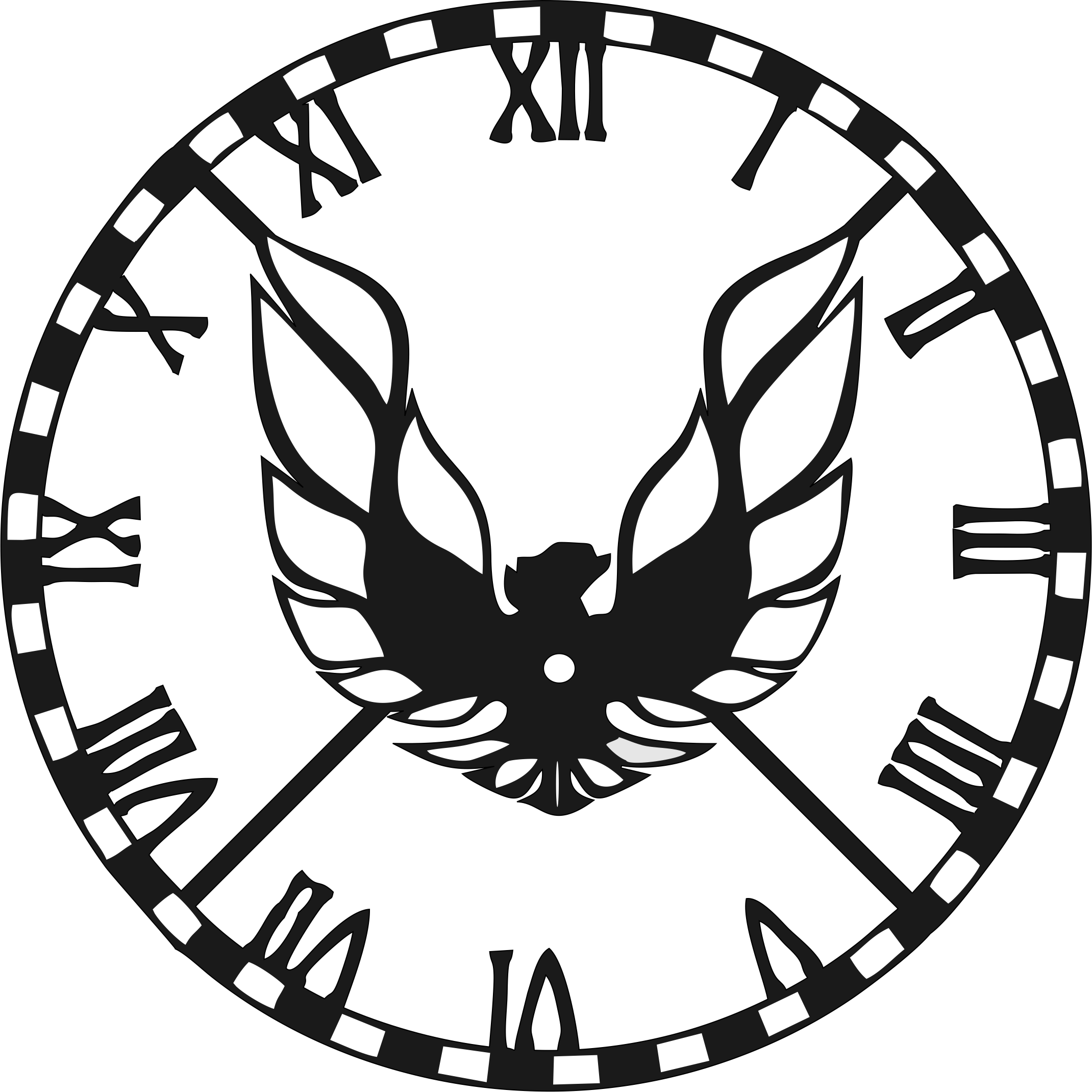 Butterfly U S M C Clock1 Motor Clipart (2140x2139), Png Download