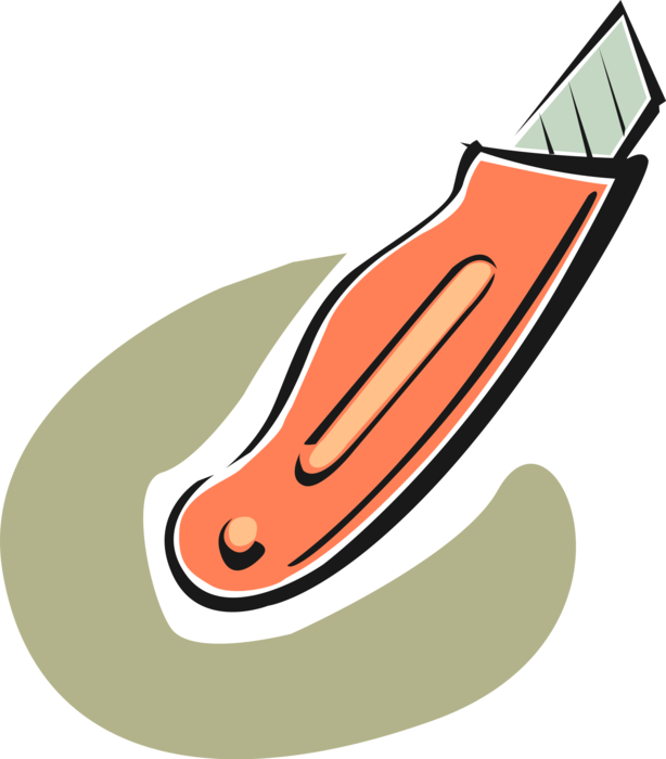 Vector Illustration Of Retractable Blade Workplace Clipart (614x700), Png Download