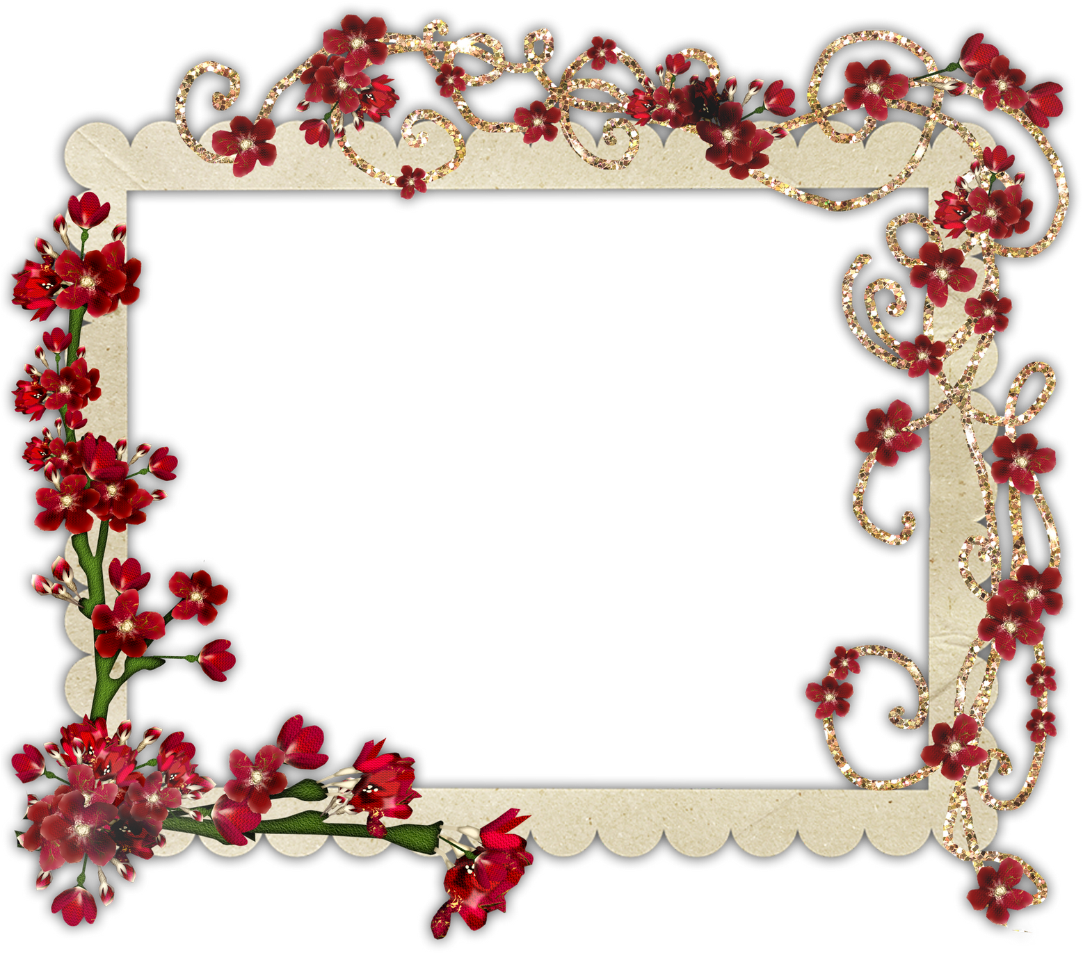 Marcos Para Fotos Png De Flores Imagui Clipart (1600x1432), Png Download