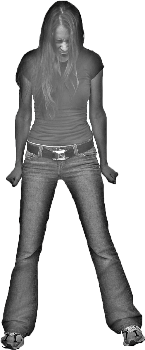 Girl Screaming Png Clipart (647x1234), Png Download