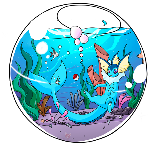 Vaporeon Terrarium Clipart (600x600), Png Download