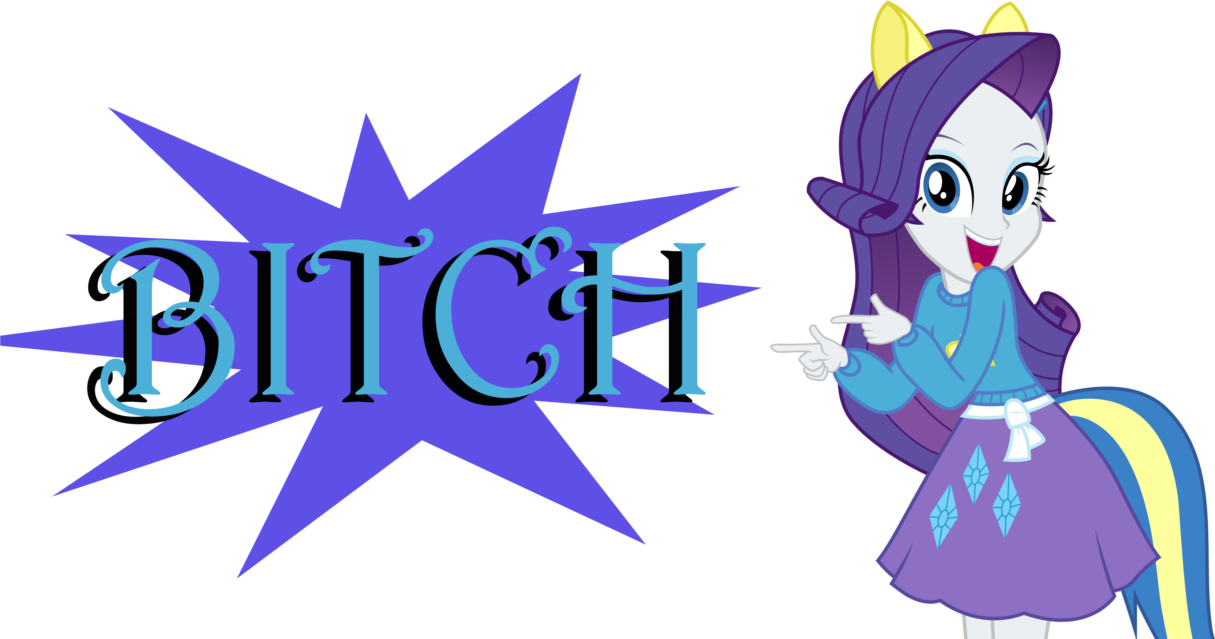 Php50, Bitch, Equestria Girls, Rarity, Safe, Solo, Clipart (4210x2182), Png Download