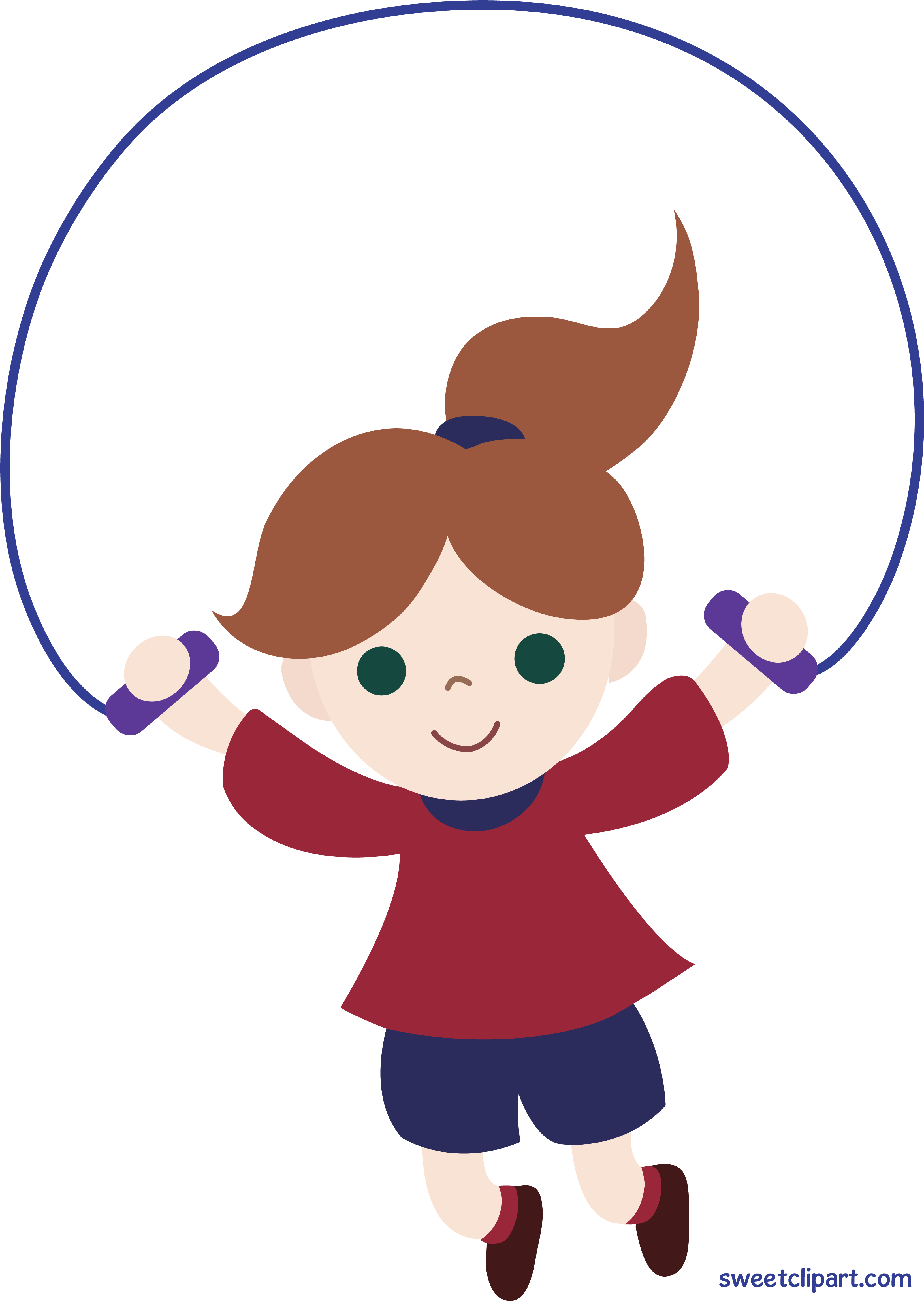 Clipart Girl Jumping Rope Clip Art Sweet - Png Download (3263x4591), Png Download