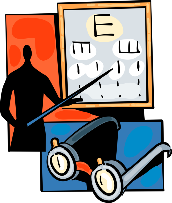 Vector Illustration Of Ophthalmologist Optician Eye Clipart (593x700), Png Download