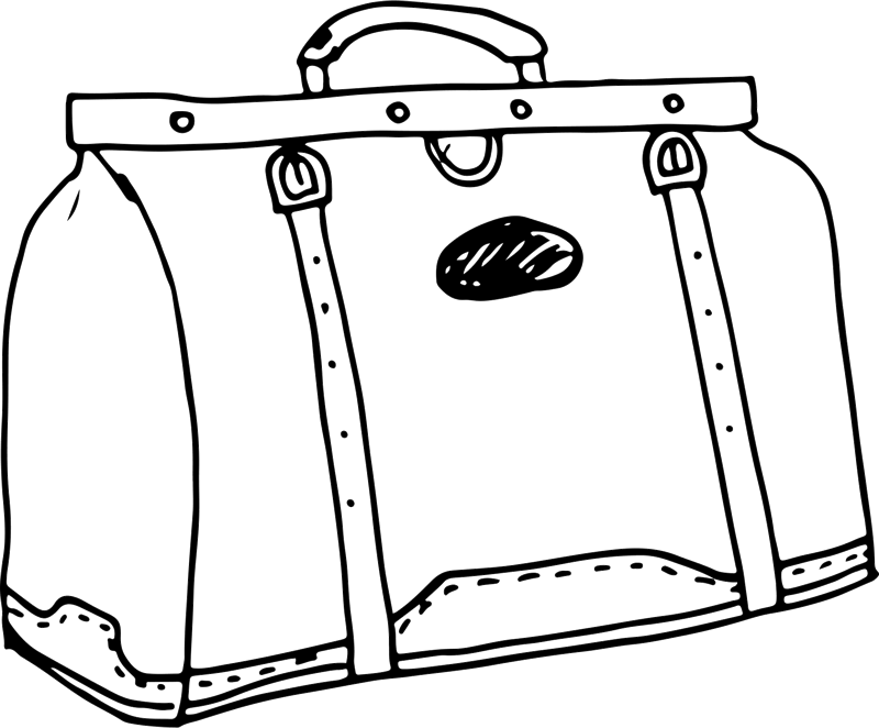 Exploring Bag Rubber Stamp Clipart (800x662), Png Download