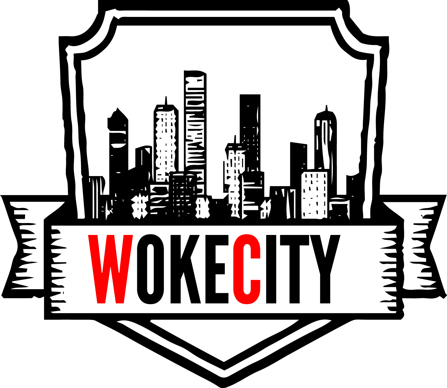 City Skyline Black And White Clip Art - Png Download (1535x1331), Png Download