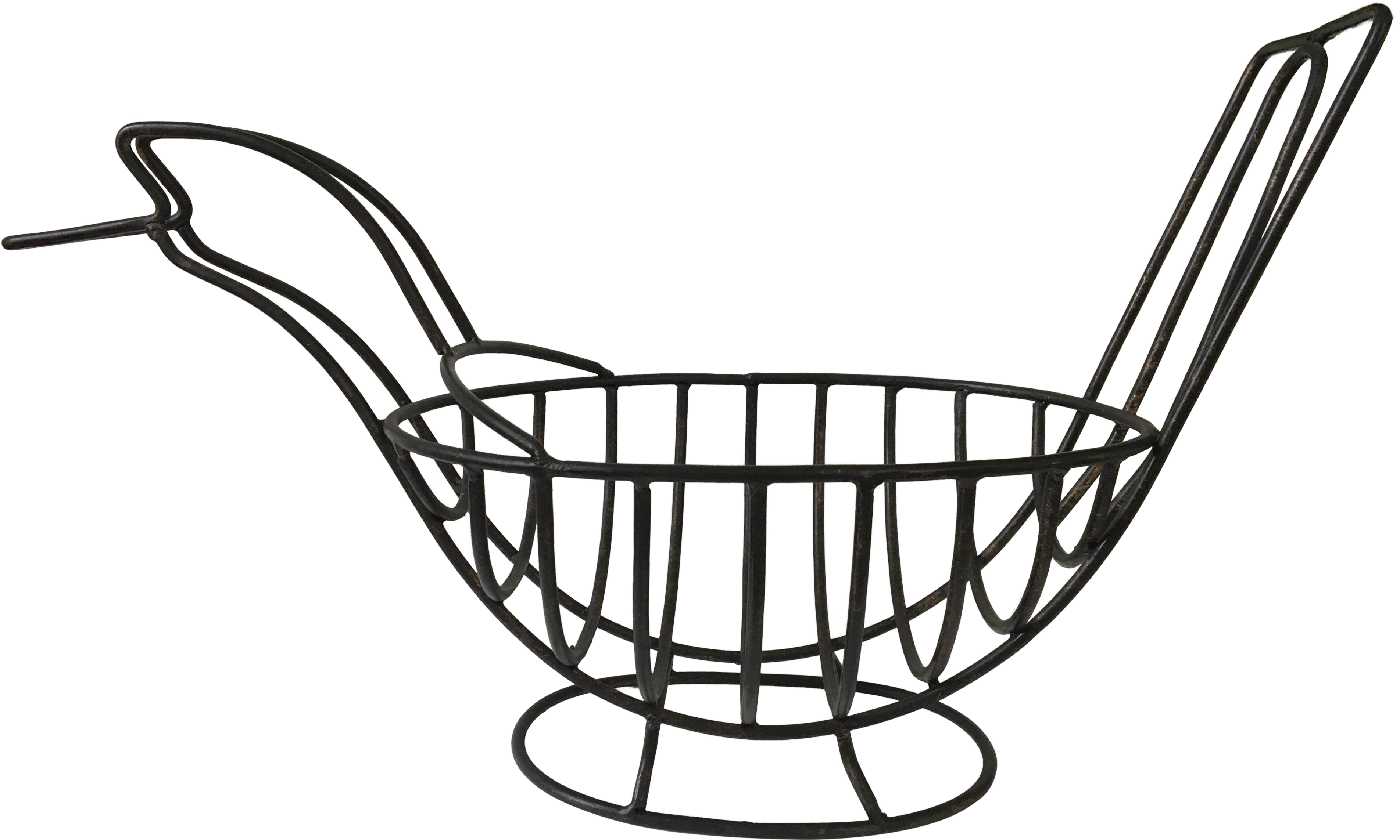 Vintage, Large Bird Shaped Wrought Iron Style Fruit Clipart (4231x2541), Png Download