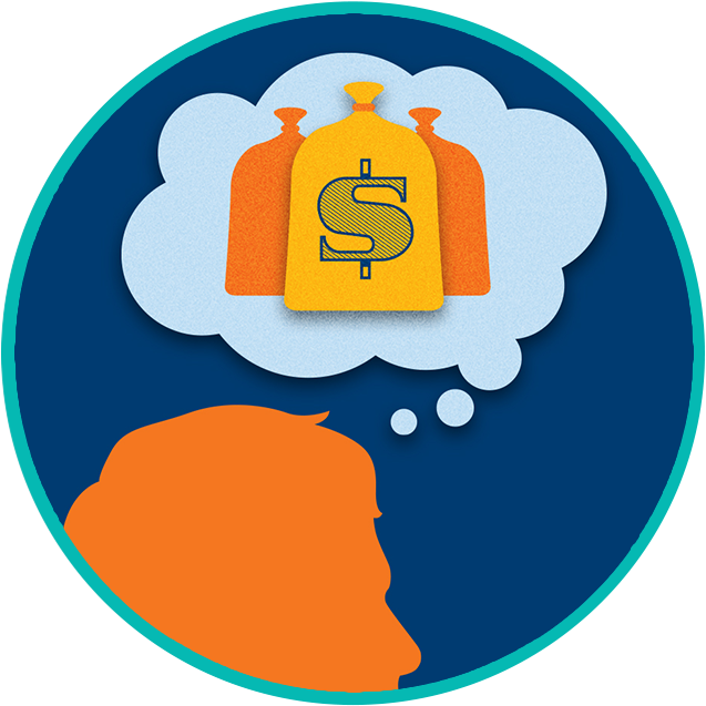 A Man Thinking About A Jackpot Win Clipart (637x637), Png Download