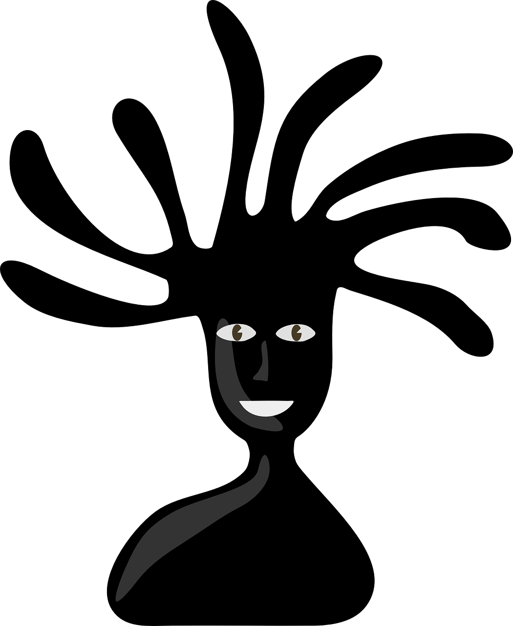 Hippie Black Boy Guy Ink Png Image Clipart (1050x1280), Png Download