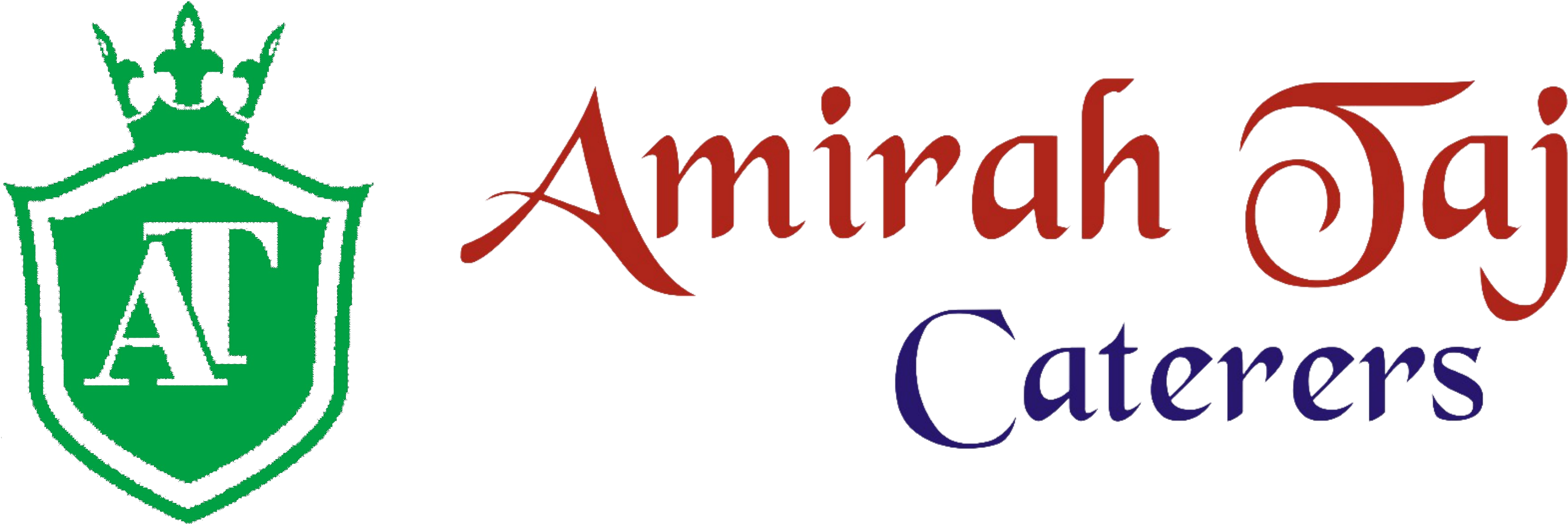 Amirah Taj Caterers Logo-side Clipart (3713x1177), Png Download
