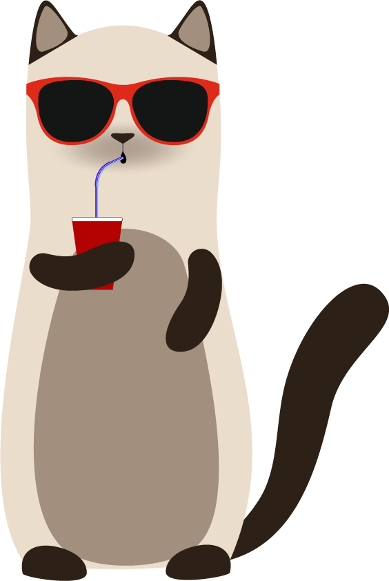 Cat In Sunglasses Clipart (564x841), Png Download