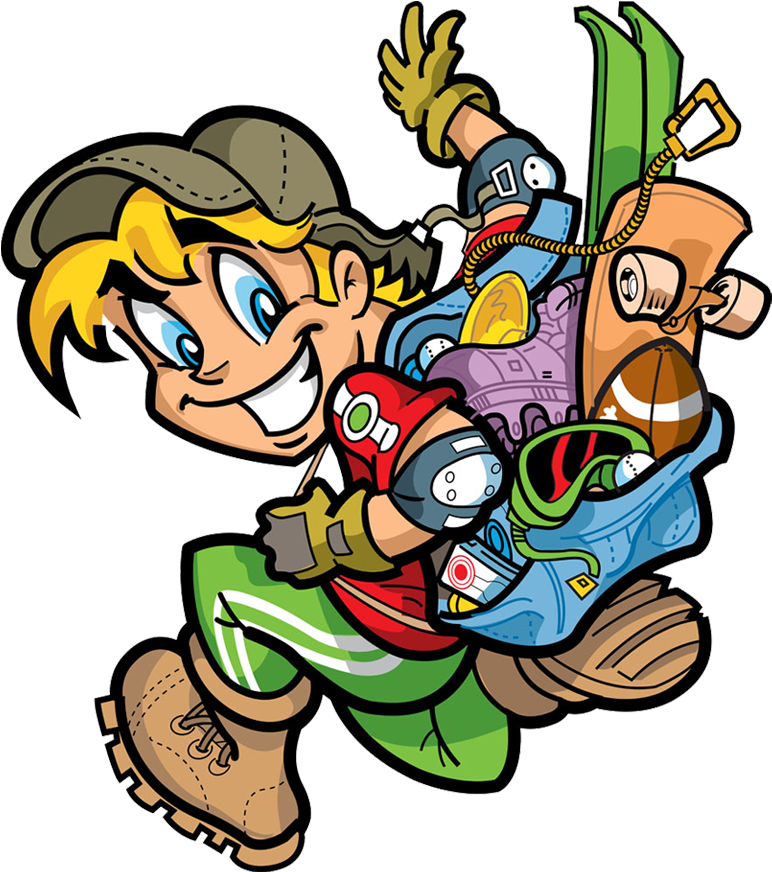 Cute Cartoon Boy And His Heavy Bag Clipart (800x900), Png Download