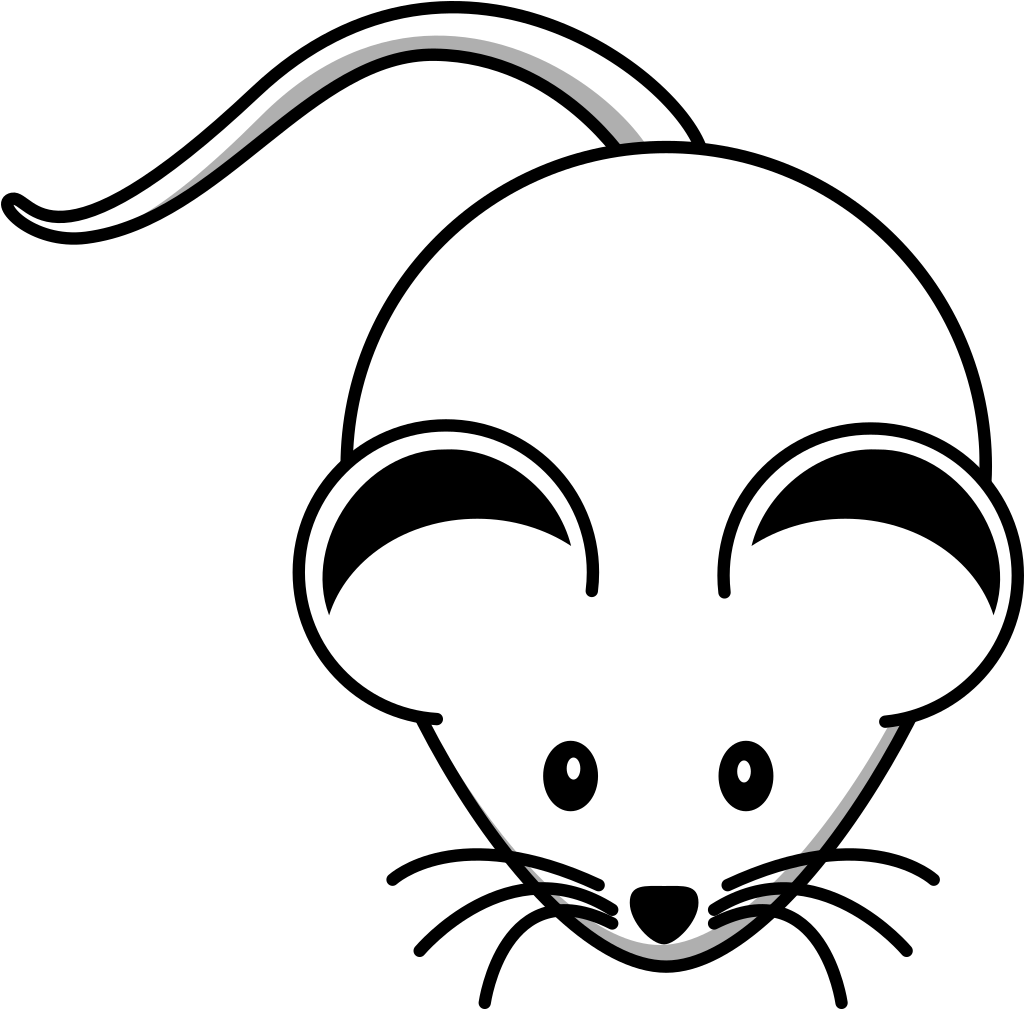 White Mouse Black Ears Clip Art - Mouse Clip Art Black And White - Png Download (600x592), Png Download