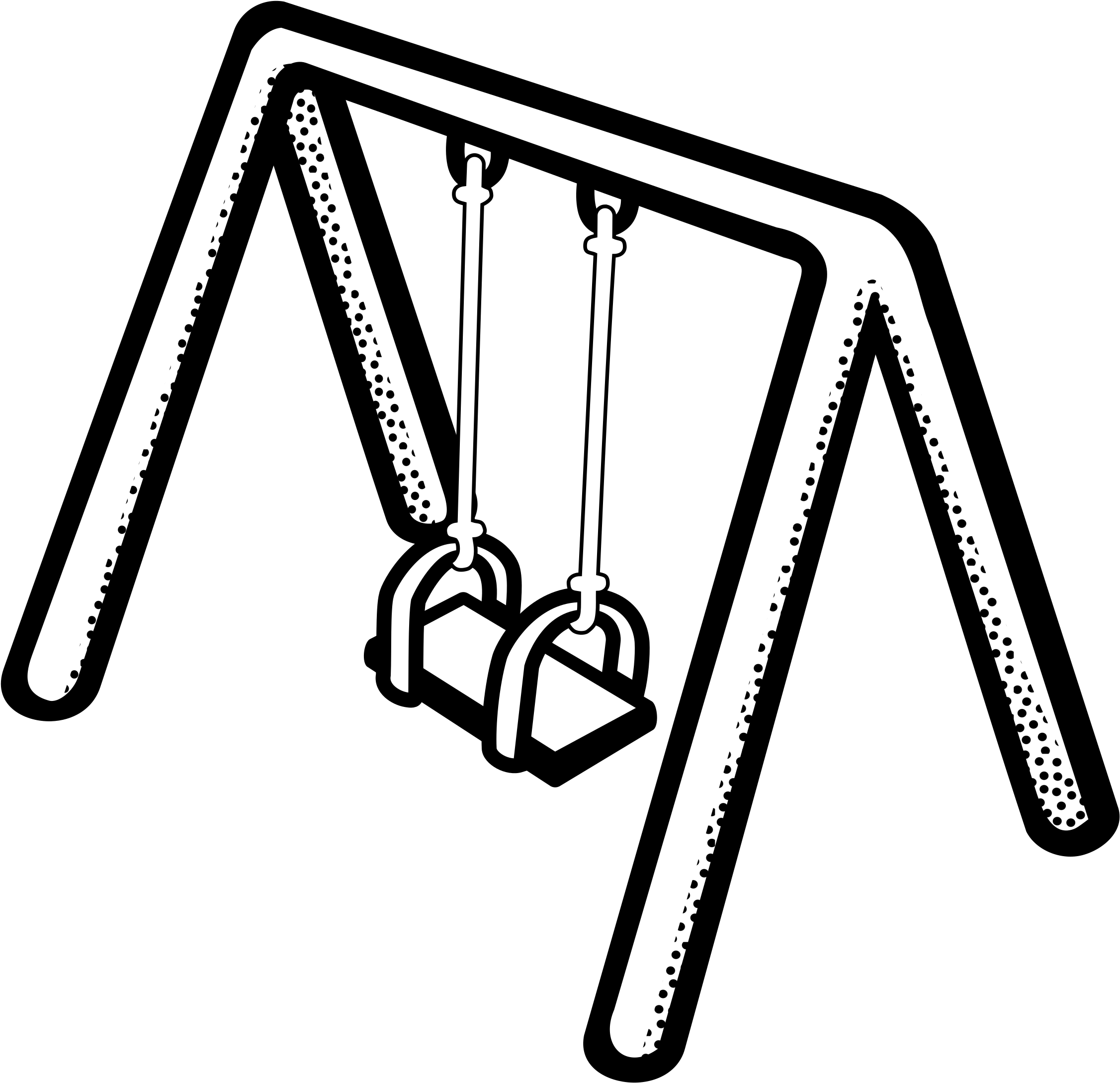 Clipart - Swing Clipart Black And White - Png Download (2400x2324), Png Download