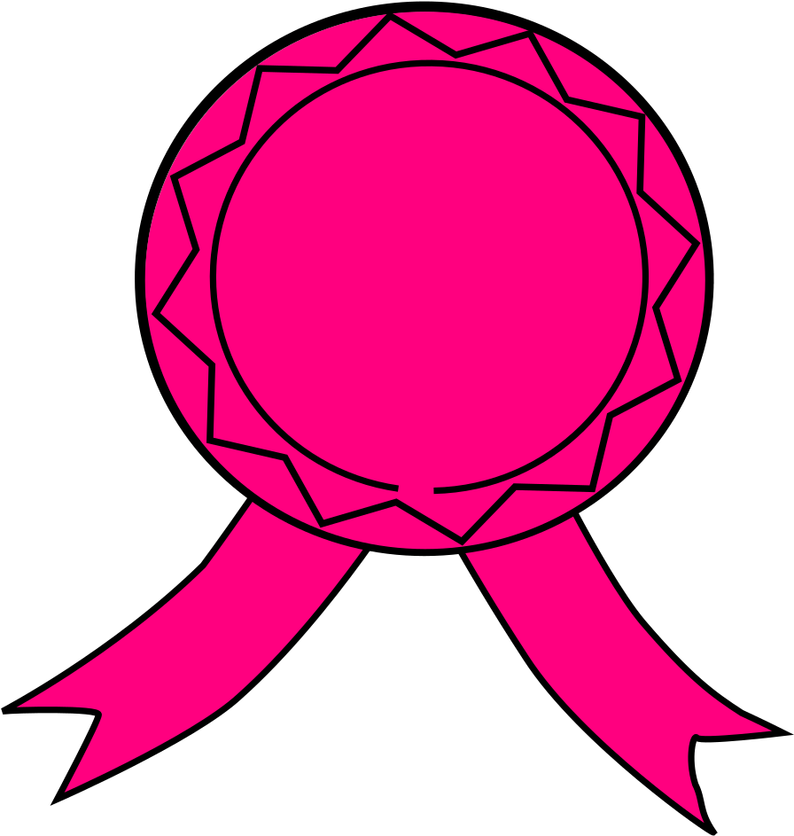 Pink Ribbon Clip Art - Pink Award Ribbon Png Transparent Png (564x598), Png Download