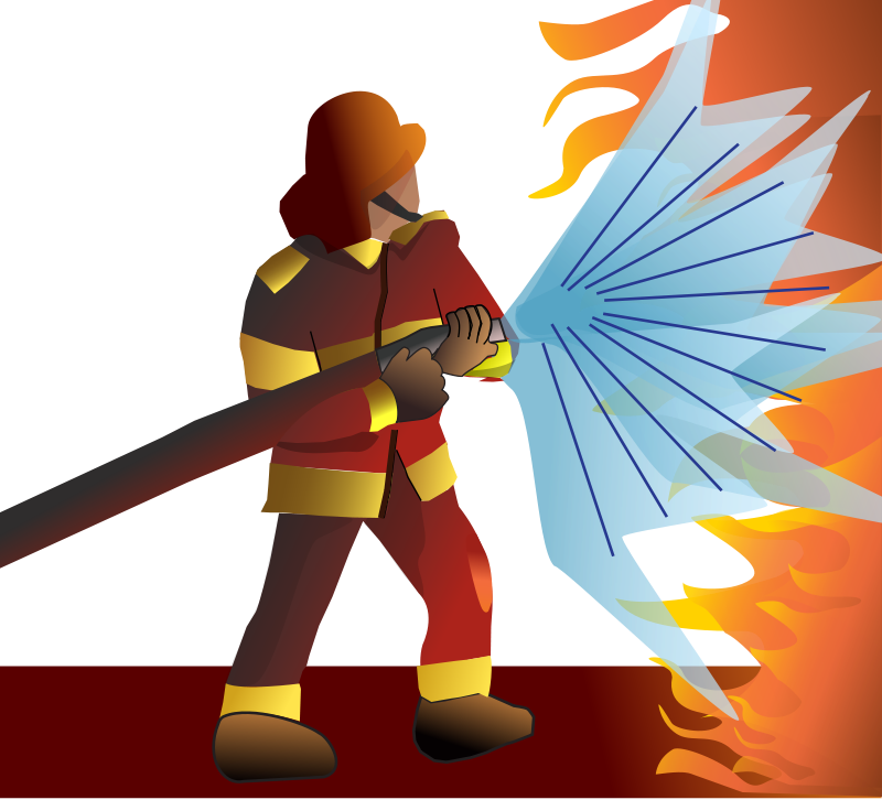 Download Firefighter Putting Out Fire Clipart Firefighter - Firefighter Clip Art - Png Download (800x726), Png Download