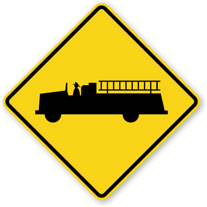 Emergency Vehicle Traffic Sign Clipart (800x800), Png Download