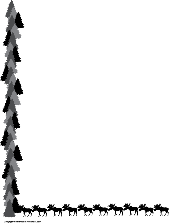 Moose Border Png Clipart Moose Deer Clip Art Transparent Png (582x768), Png Download