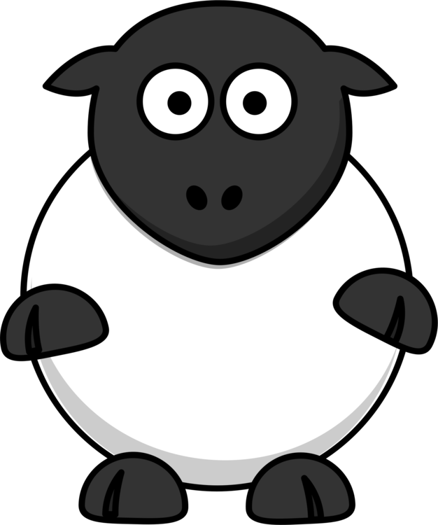 Sheep Cartoon Drawing Line Art Computer Icons - Silly Sheep Clipart (626x750), Png Download