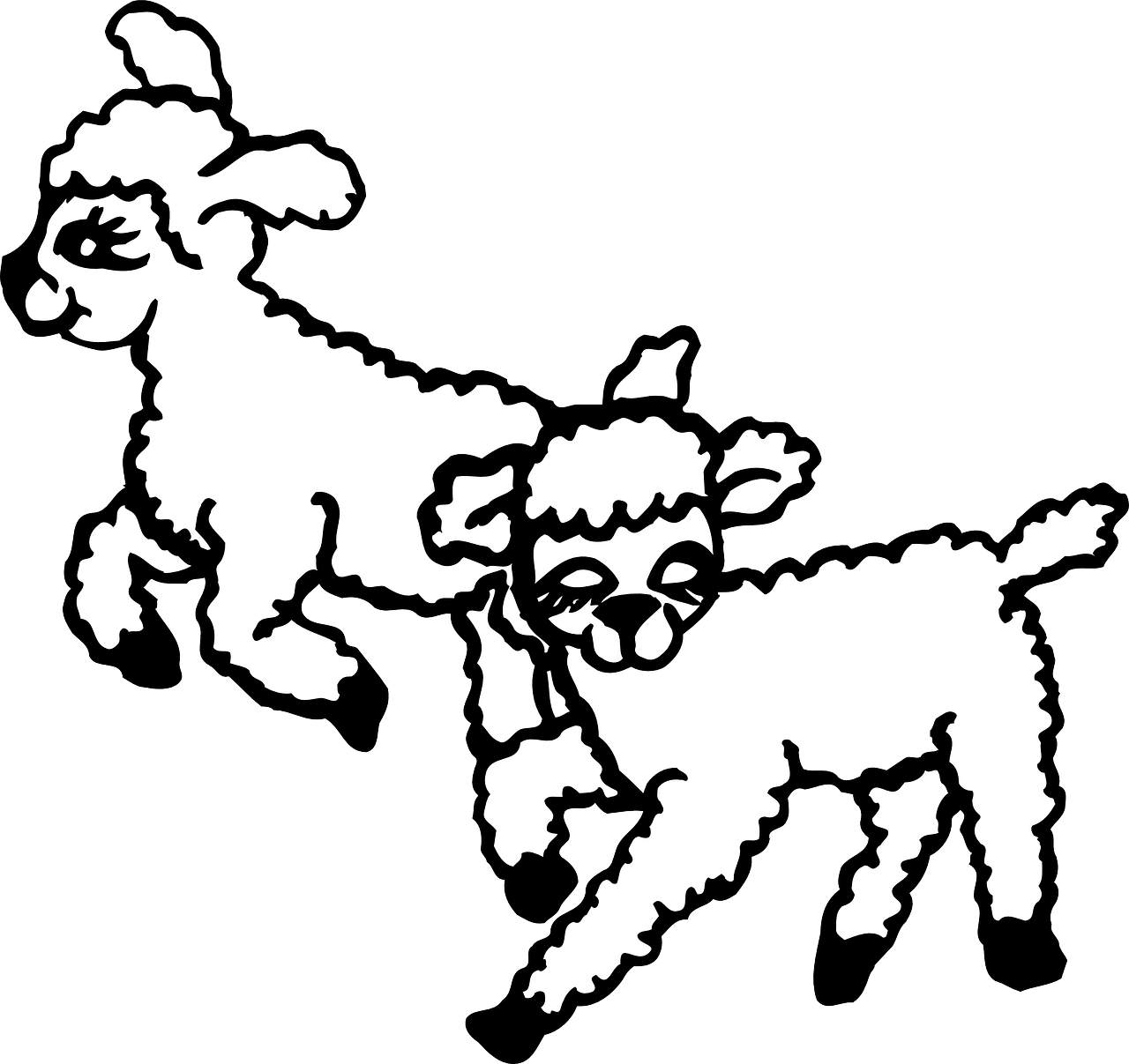 Lambs Playing Clipart - Png Download (600x566), Png Download