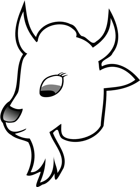 Goats Head Clipart Black And White - Goat Animated - Png Download (555x743), Png Download