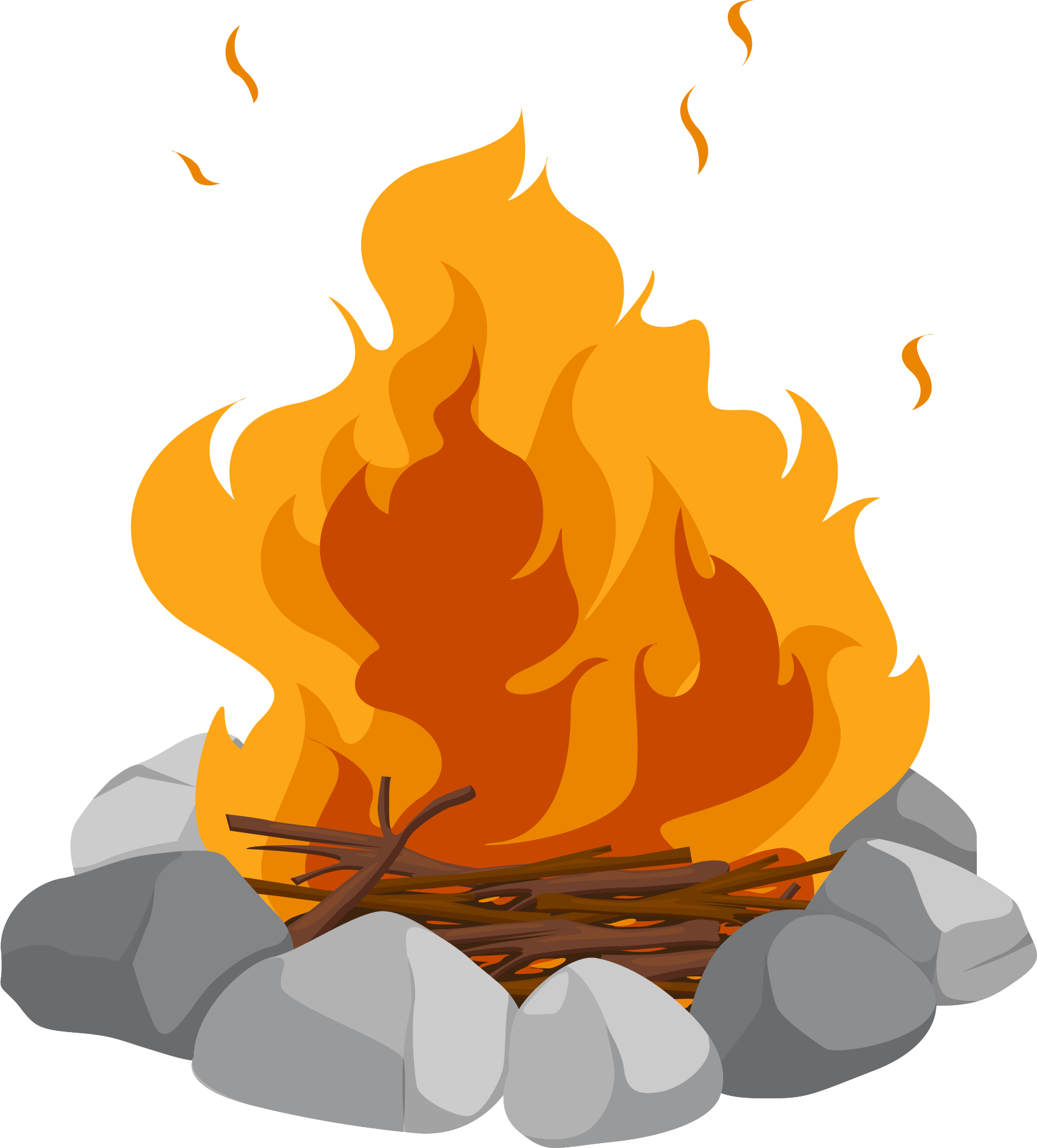 Campfire Cartoon Bonfire Clip Art Heap - Png Download (1691x1873), Png Download