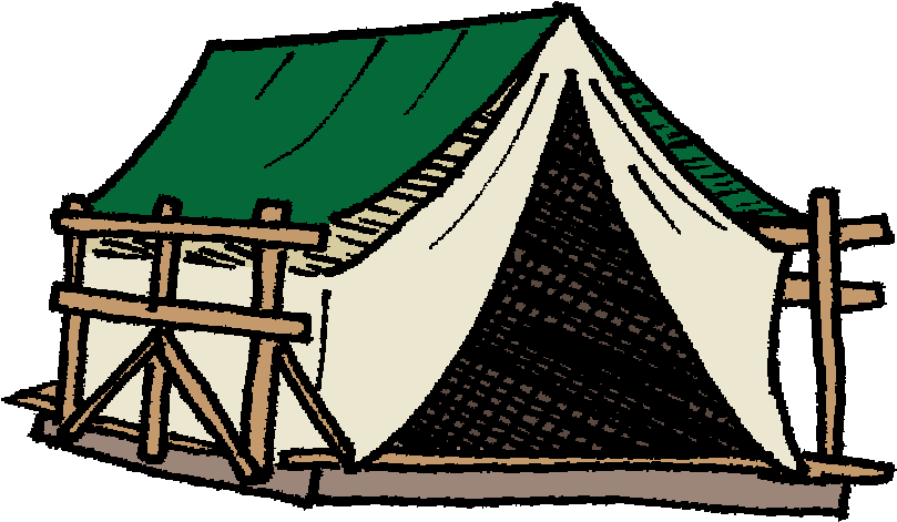 Changing To Night Clipart Tent Camping - Campsite - Png Download (855x507), Png Download