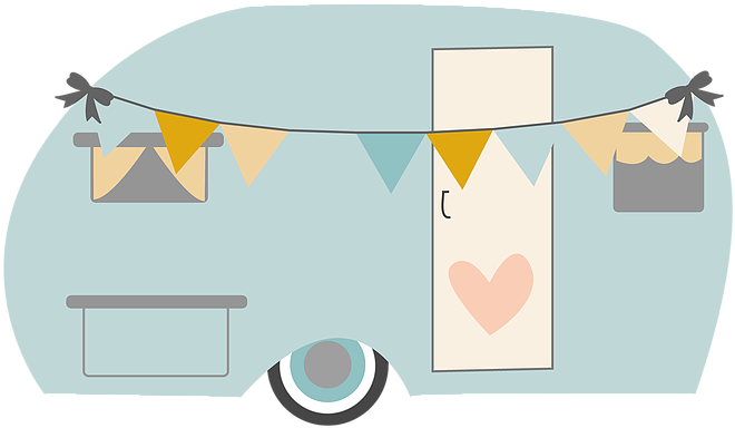 Camper To Glamper - Clip Art Caravans - Png Download (669x669), Png Download