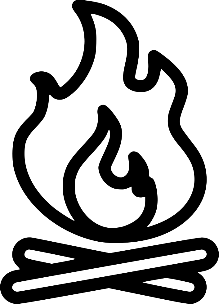 Campfire Comments - Black And White Campfire Png Clipart (706x980), Png Download