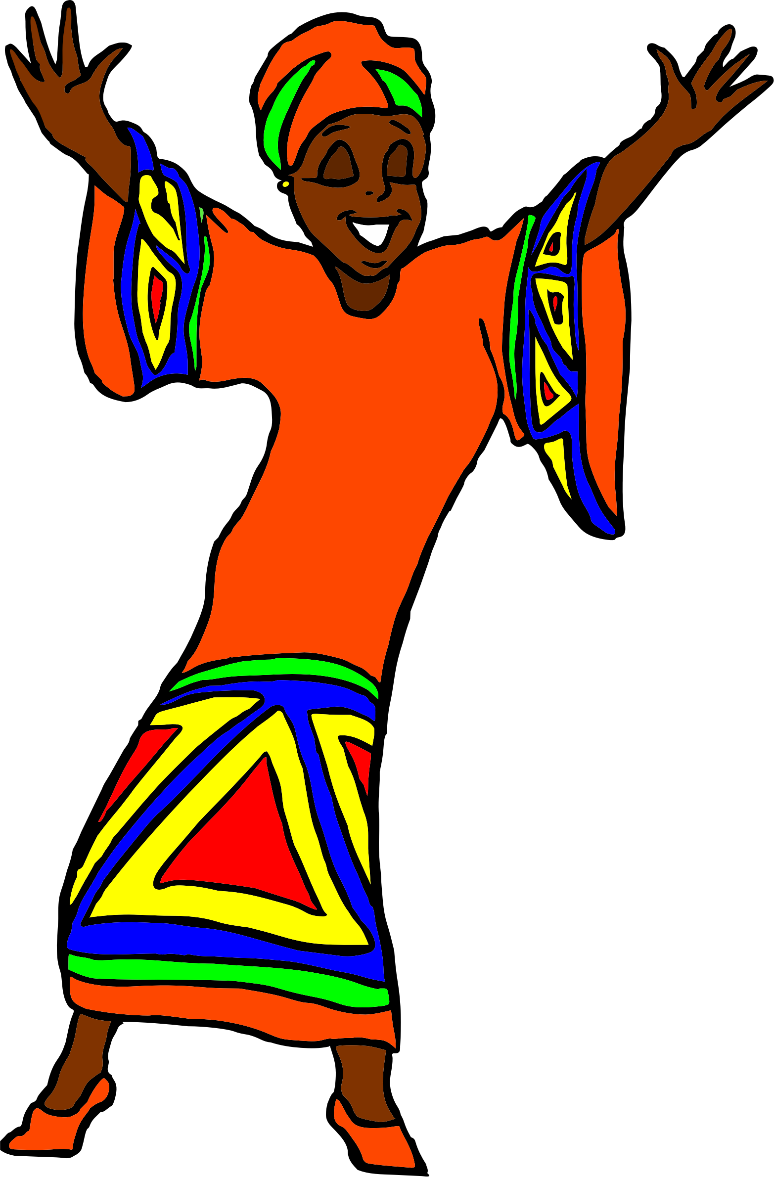 Image Freeuse Library Very Happy African Woman Clipart (1565x2380), Png Download